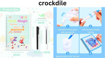crockdile Reusable Magic Copybooks for Early Education - 8 Books(Yellow)