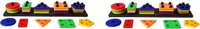 xelix Smart Activity Fun and Learning Geometrics ,Shape Matching Five Column Blocks_2(Multicolor)