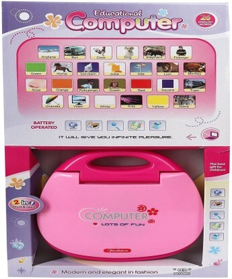 Tenmar Learning Kids Laptop With LED Display And Music - Pink(Multicolor)