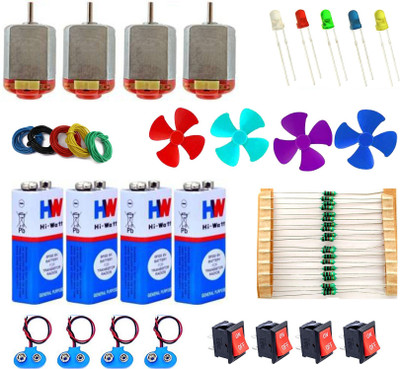 SYMFONIA School Science Project DC Motor kit 50 Item Loose in one Pack(Multicolor)