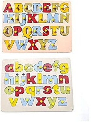 Malhad English Alphabet Small/Capital Puzzle Board Learning & Educational Toy for Kids(Multicolor)