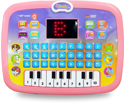 Arej Enterprises Educational Kids Learning Laptop Music & Computer Skills Toy 26English Word Big(Multicolor)