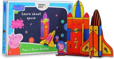 ThinkerPlace Peppa Pig DIY STEM Educational Space Shuttle Pen Stand Toy for 4+ Years Kids(Multicolor)