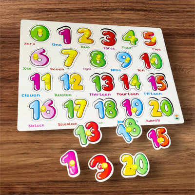 clt Wooden Numbers Puzzle for Kids, Educational Numbers Toy for Toddlers 0123_20(Multicolor)