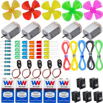 NEXTOY 64+ Component Science Experiment School Science Project DC Motor kit(Multicolor)