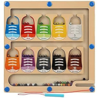 Monty Maestro Magnetic Color and Location Maze- SHOE Design(Multicolor)