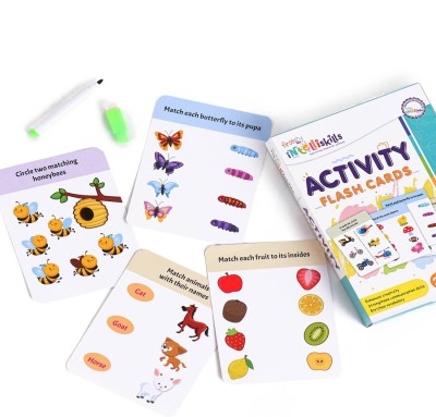 FIRSTCRY INTELLISKILLS Jumbo Write and Wipe Activity Flash Cards -(Multicolor)