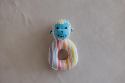 ilearnngrow Soft Monkey Rattle Toy for Babies – Multicolor Striped(Multicolor)