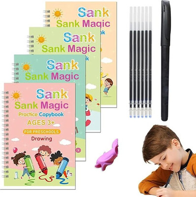 Vadhavan Learning Toy, Education Practice Reusable book (4 Books, 10 Refills and 1 Grip)(Multicolor)