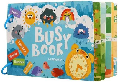 kidzoie Weather Theme Busy Book with Clock Days Learning Activity Toy for Kids(Multicolor)