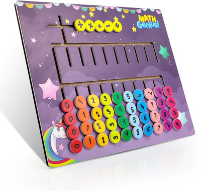 SPEEDFOX Math Genius Educational Math Board – Learn Numbers & Arithmetic with Fun(Age 3+)(Pink)