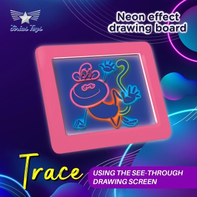 Sirius Toys Sonic Led Glow Art Neon Effect Drawing Board - V2 (Made In India)(Pink)