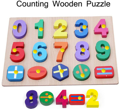 CASADOMANI High Quality Math counting Board Toy Educational Counting Math Montessori Toys for Toddlers | Preschool Wood Toy Learning Blocks with Knobs Rainbow Wooden Number Peg Puzzle for Kids Jigsaw Puzzle Number Educational and Learning Puzzles Toy Wooden counting learning toy 1234 matching toy Ea