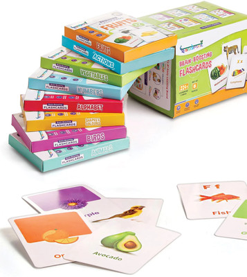 Sandrone Premium Early Learning 8 in 1 Flash Cards for Kids(Multicolor)