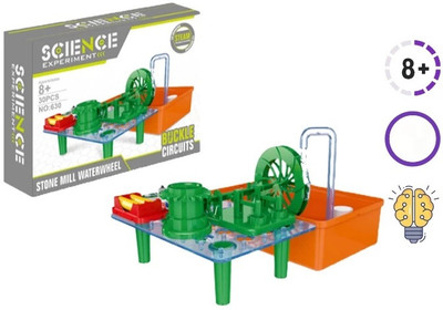 Zuuluzrs Sciencie Kit Toy Water-strength Rice Mill System Assembly Educational Toys(Multicolor)