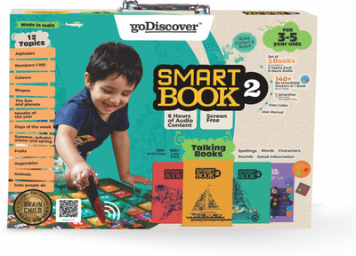 goDiscover Smart Book 2 with Talking Pen | Books & Sticker with 180+ Re-Recordable Stickers(Multicolor)