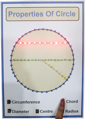 MELODY's Properties of Circle Math Working Model 10 &12 Student Classroom Teaching Aids .(Multicolor)