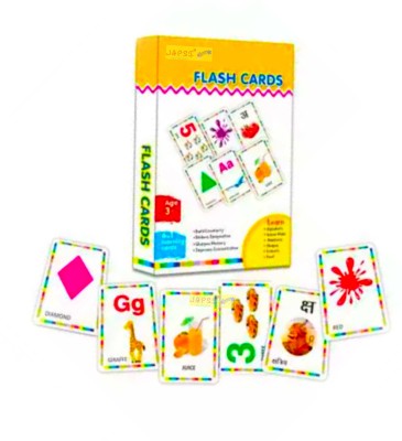JAPSI 6 in 1 Flash Cards|Hindi Varnmala/English Alphabets/Numbers/Shapes /Colors /Food(Multicolor)