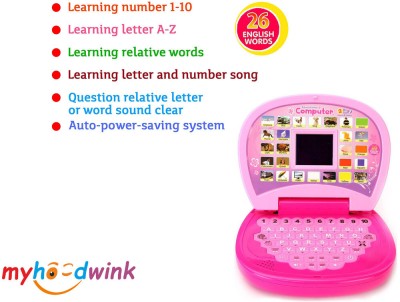 Myhoodwink Kids Learning Educational Laptop Toy with Music-RR3(Multicolor)