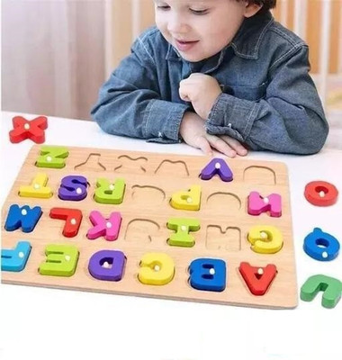 Shreevi Wooden Alphabets for Kids Learning Educational Toys for 2 Year Old | ABCD(Multicolor)