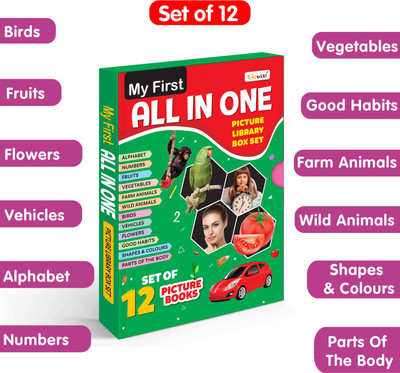 GO WOO My First All in One Picture Library Box (Green Edition) : Collection of 12 books(Purple)
