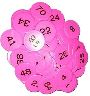 MKJ 1 to 100 Printed Plastic Token Coin Chips Coin Bank(Pink)