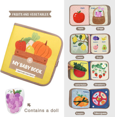 SERPLEX Baby Busy Book for Toddlers 6 to 24 Months Cartoon Fruit Early Learning Toy Book(Multicolor)