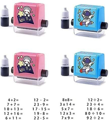 Manos Learning Mathematics Print Stamp roller practice problems for kids(Black)