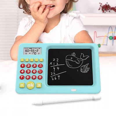 Pamidhar 2 in 1 Math Calculator Toy, LCD Writing Tablet for Drawing, Playing, Handwriting(Blue)