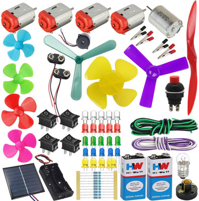SYMFONIA School Science Project DC Motor kit 70 Item Loose in one Pack(Multicolor)