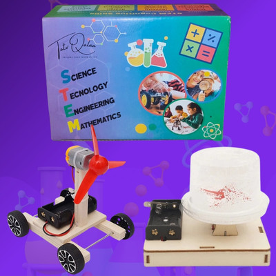 TATV QALAA DIY Air Powered Vehicle and Snow Machine STEM Projects for Kids, 3D Puzzles(Beige)