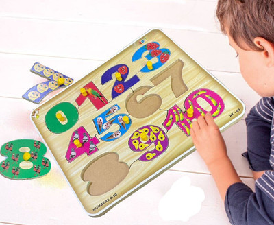 PopPlop Educational Puzzle Toy Learning Tray with Knobs for Kids Colorful Learning Board(Multicolor)