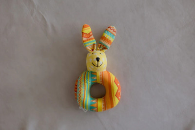 ilearnngrow Kangaroo Face Soft Baby Rattle – Yellow Patterned(Multicolor)