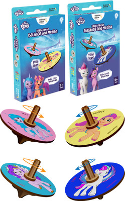 ThinkerPlace My Little Pony DIY Spinning Tops with Interactive Learning, 3+ Year kids 2 Packs(Multicolor)