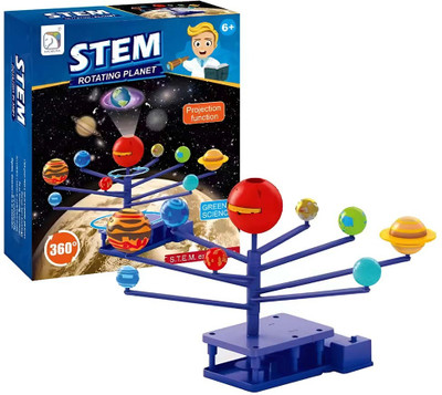 Concept Kart Solar System Science Kit 360° Rotating Planets 3D Model Laser Projector Ages 8+(Black)