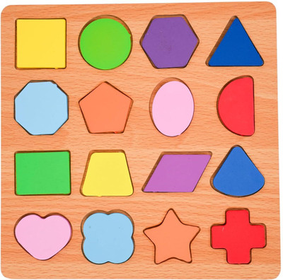 DANDLES Wooden Learning Educational Geometric Shape & Creative Learning Toy for Kids.(Multicolor)