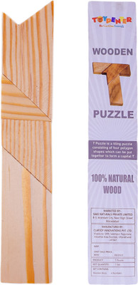 TOYPENTER T-Shaped Puzzle Wooden Brain Puzzles for Kids,Brain Games for Kids & Toddlers(Brown)