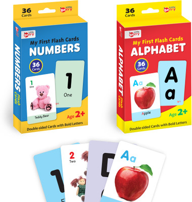 Little Berry My First Flash Cards for Kids (Combo Set of 2): Alphabet and Number - 72 Cards(Multicolor)