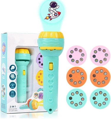 Takhatmal Mini Projector Torch Flashlight 3 Slides, 24 Patterns Kids Projection Light Toy(Multicolor)