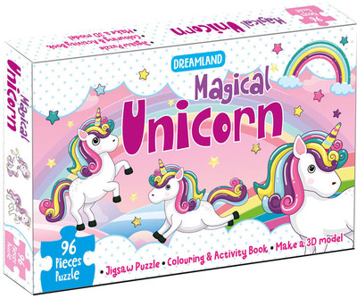 Dreamland Magical Unicorn Jigsaw Puzzle for Kids - 96 Pieces(Purple)