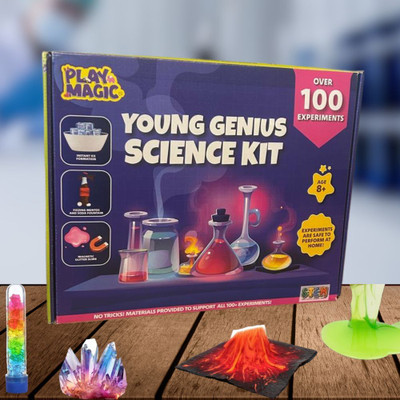 PlayMagic Young Genius Science Kit|Experiments for Projects|STEM Learning|Safe For Kids(Multicolor)