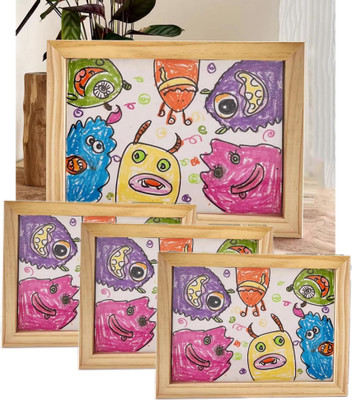 Kids Clap Wood Table Photo Frame(Beige, 1 Photo(s), A4)
