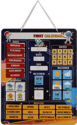 My First Calendar Board For Kids Preschool Wall Hanging Learning Calendar Board Paper Print(11.5 inch X 14.5 inch)