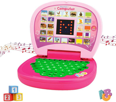 Happy bive Kids Baby Educational Activity Learning Laptop Toy with LED Display & Music|56(Multicolor)