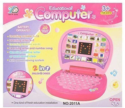 RSA enterprises Mini Laptop for Kids - Learning Alphabet and Numbers with LED Display and Music(Multicolor)