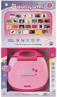 Tenmar Educational Learning Toy Laptop With LED Display & Music ABC (Pink)(Multicolor)