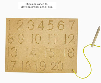 FORSIKHA Educational Number Learning Toy 1-20 Counting Practice Board Learning Slates(Beige)