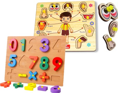 BUY SURETY PackOf2 Human Parts Of Body Name & Counting Numbers Puzzle Educational Toys(Multicolor)