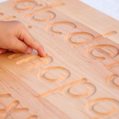 Plus Shine Small Alphabet Tracing Board/ Slate/ Wooden Writing Practice Boards with pencil(Beige)