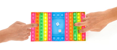 333MART Pop It Ludo Rainbow Toy, Pop It Game Board with 2 Dice(Multicolor)